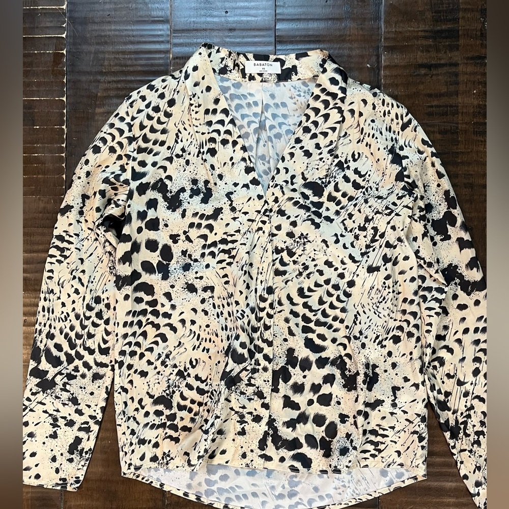 Babaton Cream and Black Blouse